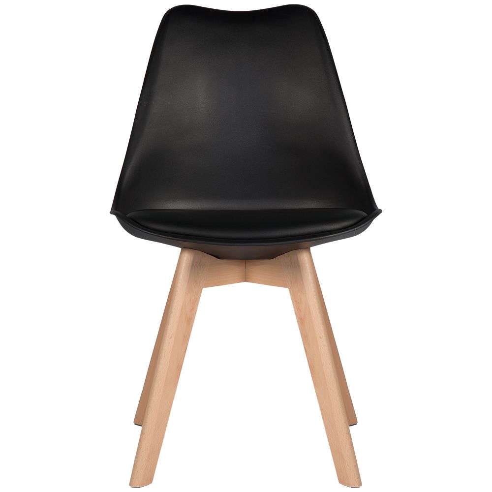 Kit com 4 Cadeiras Leda Preta - Charles Eames com Almofada