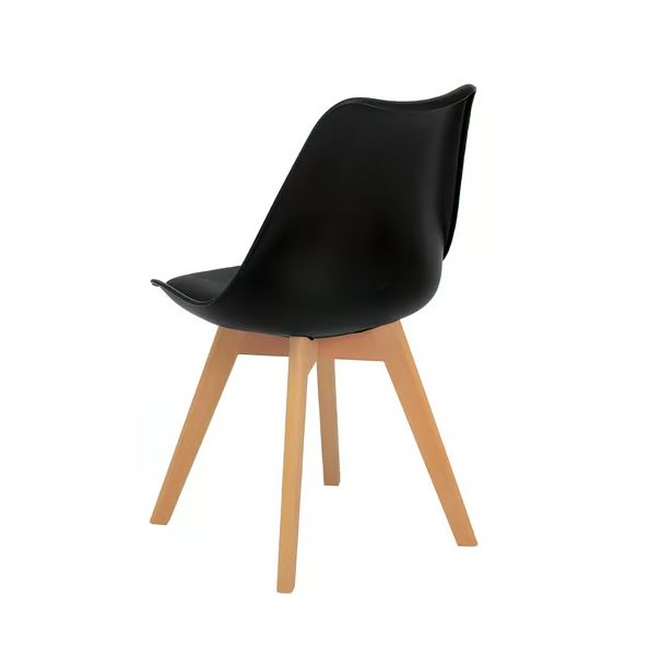 Kit com 4 Cadeiras Leda Preta - Charles Eames com Almofada