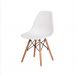 Kit com 8 Cadeiras Charles Eames DSW Branca -  Base Madeira