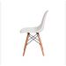 Kit com 8 Cadeiras Charles Eames DSW Branca -  Base Madeira