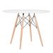 Mesa De Jantar Redonda  Eames Eiffel Wood 80cm Branca