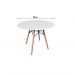Mesa De Jantar Redonda  Eames Eiffel Wood 80cm Branca
