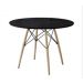 Mesa De Jantar Redonda  Eames Eiffel Wood 80cm Preta