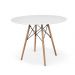 Mesa De Jantar Redonda Eames Eiffel Wood 90cm Branca