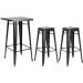 Mesa alta bistrô de bar + 2 banquetas altas Iron Tolix