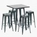 Mesa alta bistrô de bar + 4 banquetas altas Iron Tolix