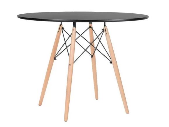 Mesa de Jantar Redonda Eames Eiffel 80cm  PRETA