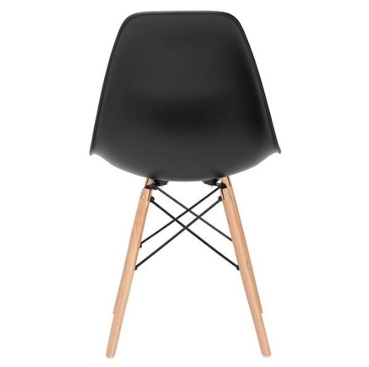 Sala De Jantar Mesa Eames Eiffel Branca 90cm Com 4 Cadeiras Pretas