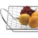 Fruteira de Centro de Mesa com Alça Aramado em Aço Cromado U