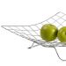 Fruteira de Mesa Cromada com Pedestal Cesto para Frutas Aramado Quadriculada Utimil