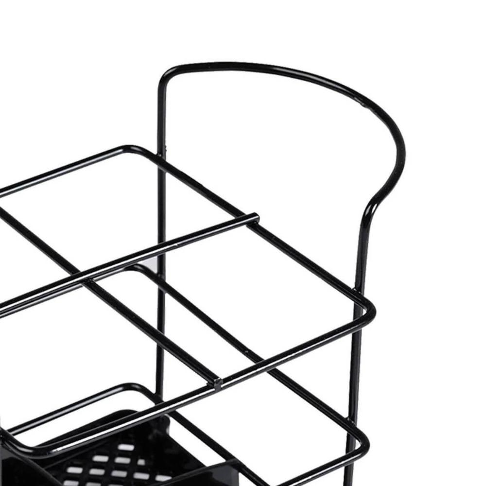 Organizador de Talheres Utimil Porta Garfo e Faca Preto para Mesa Bancada Armário