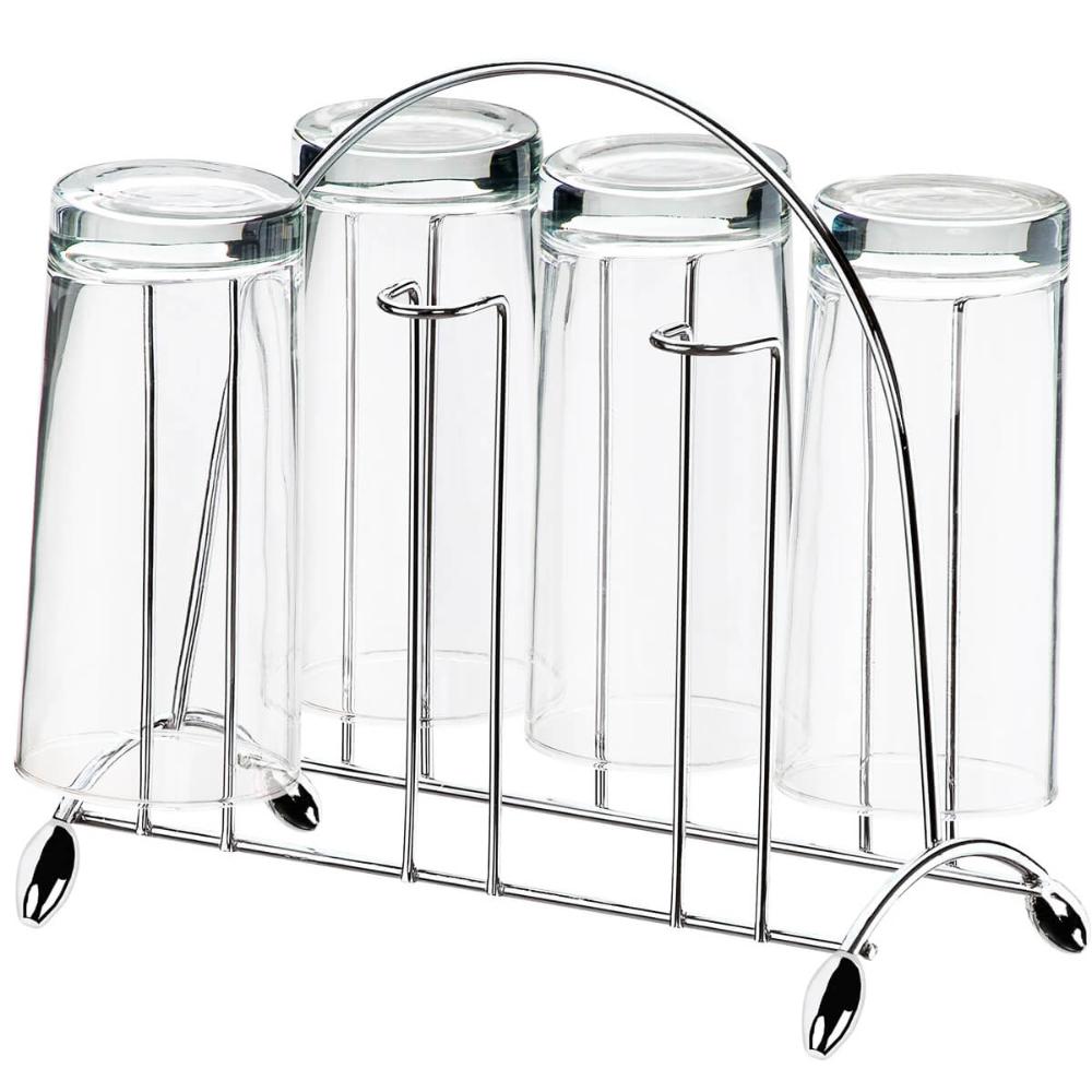 Porta Copos Aramado 6 unidades Mesa Suporte Escorredor Aço C