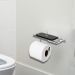 Porta Papel Higiênico com Suporte para Celular Aço Cromado de Parede Linha Fixação Adesiva Utimil