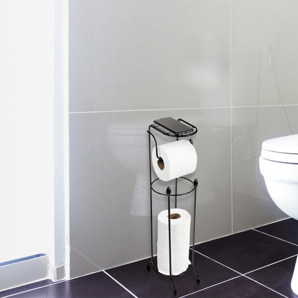 Porta Papel Higiênico com Suporte para Celular Papeleira par