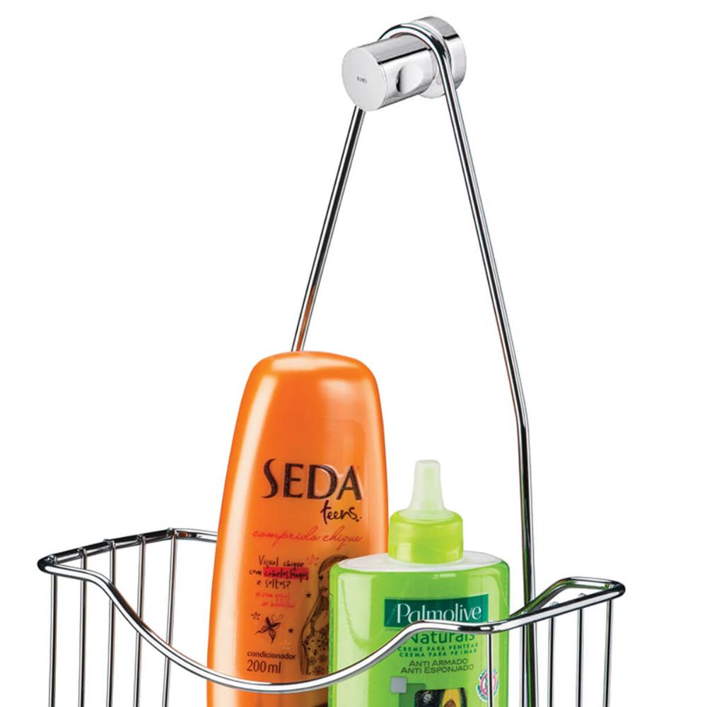 Porta Shampoo com Saboneteira de Registro Aço Cromado Utimil