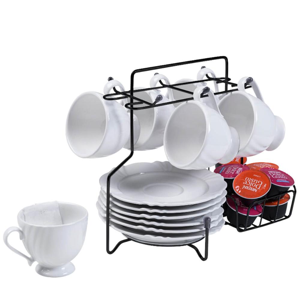 Suporte Porta Xícaras Píres e Cápsulas de Café Organizador A