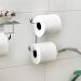 Suporte para Papel Higiênico Duplo Aço Cromado Fixação Adesiva Parede Utimil