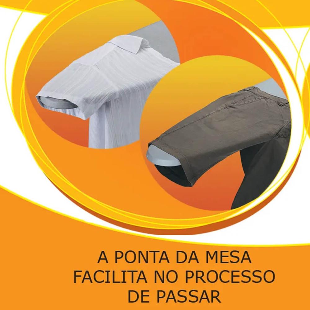 Tábua de Passar Roupas Dobrável Reforçada com Porta Ferro e Ajuste de Altura Mais Bella Utimil