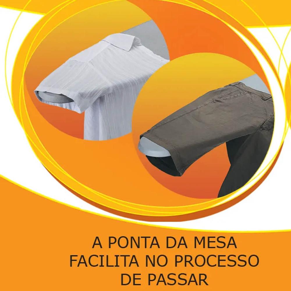 Tabua de Passar Roupa Dobrável Larga 115x41cm com Porta Ferr