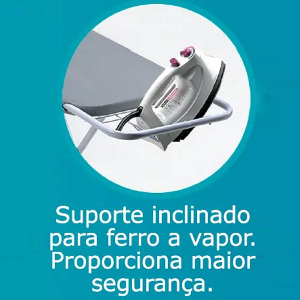 Tabua de Passar Roupa Dobrável Larga 115x41cm com Porta Ferr