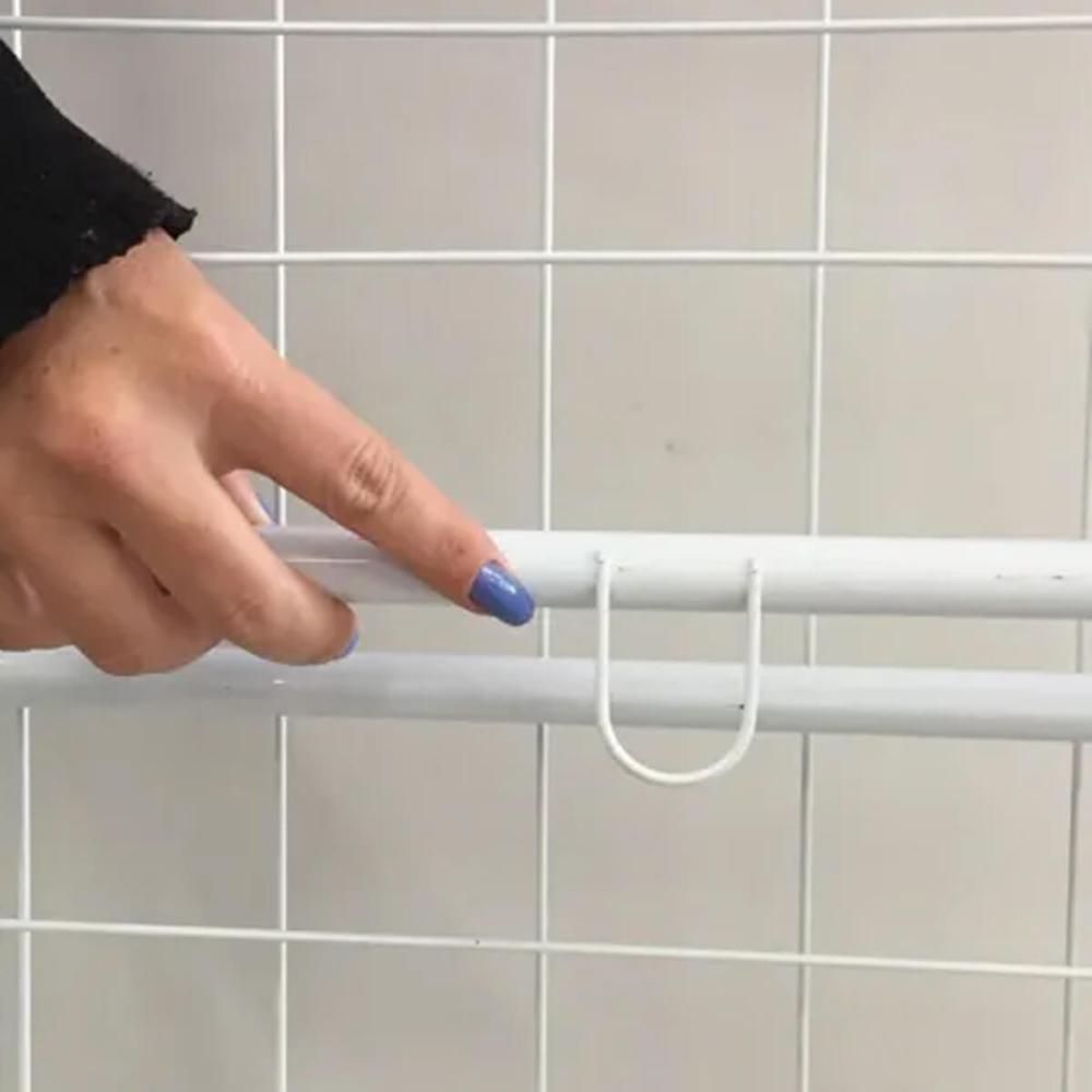 Varal de Chão com Abas Luxo Pés Dobráveis 148x56x96cm Branco Grande Utimil