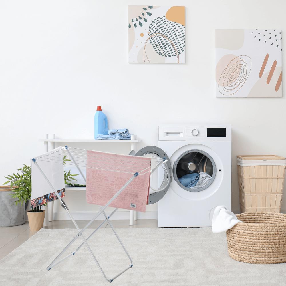 Varal de Roupa de Chão sem Abas 82cm Varalzinho de Piso Dobrável Branco Standard Utimil