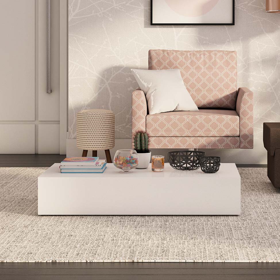 Mesa Centro Retangular Branca