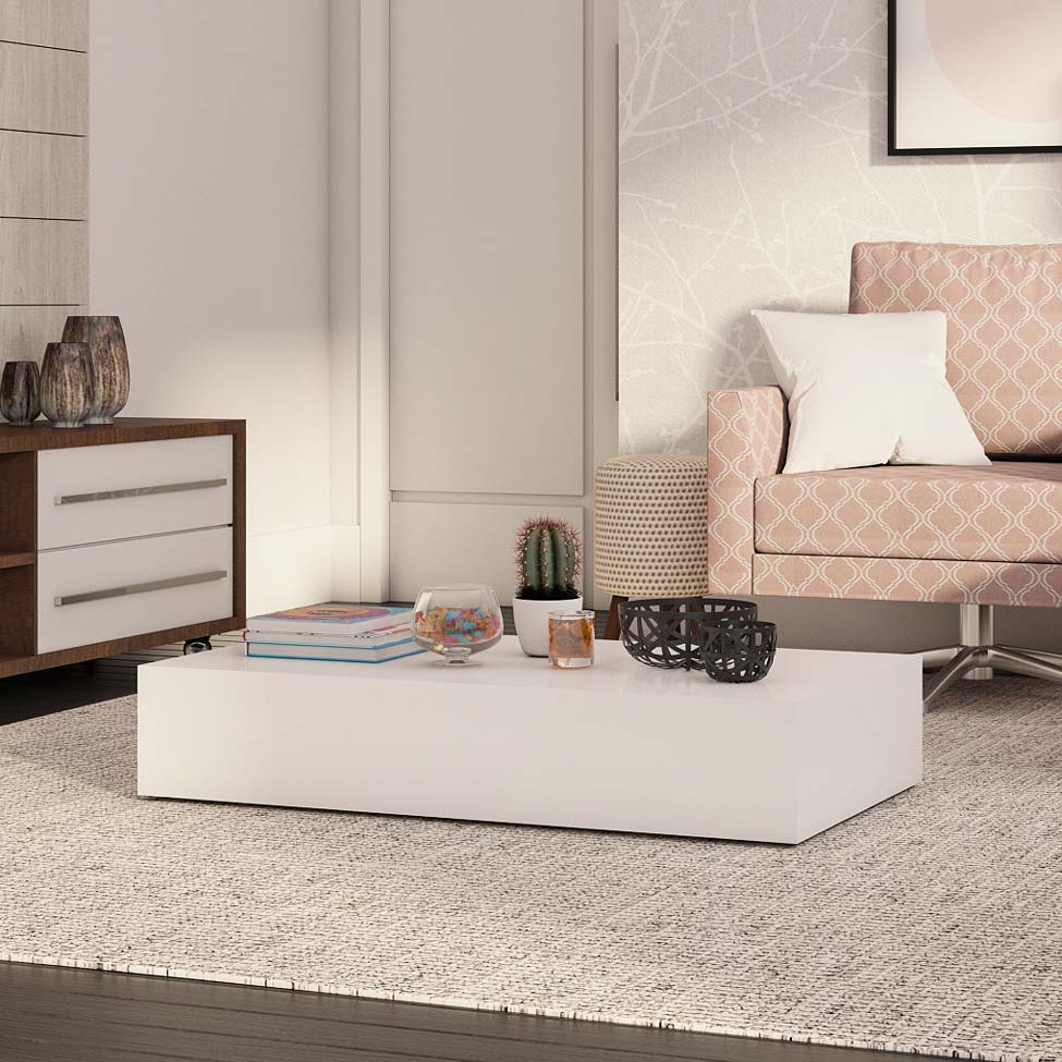 Mesa Centro Retangular Branca