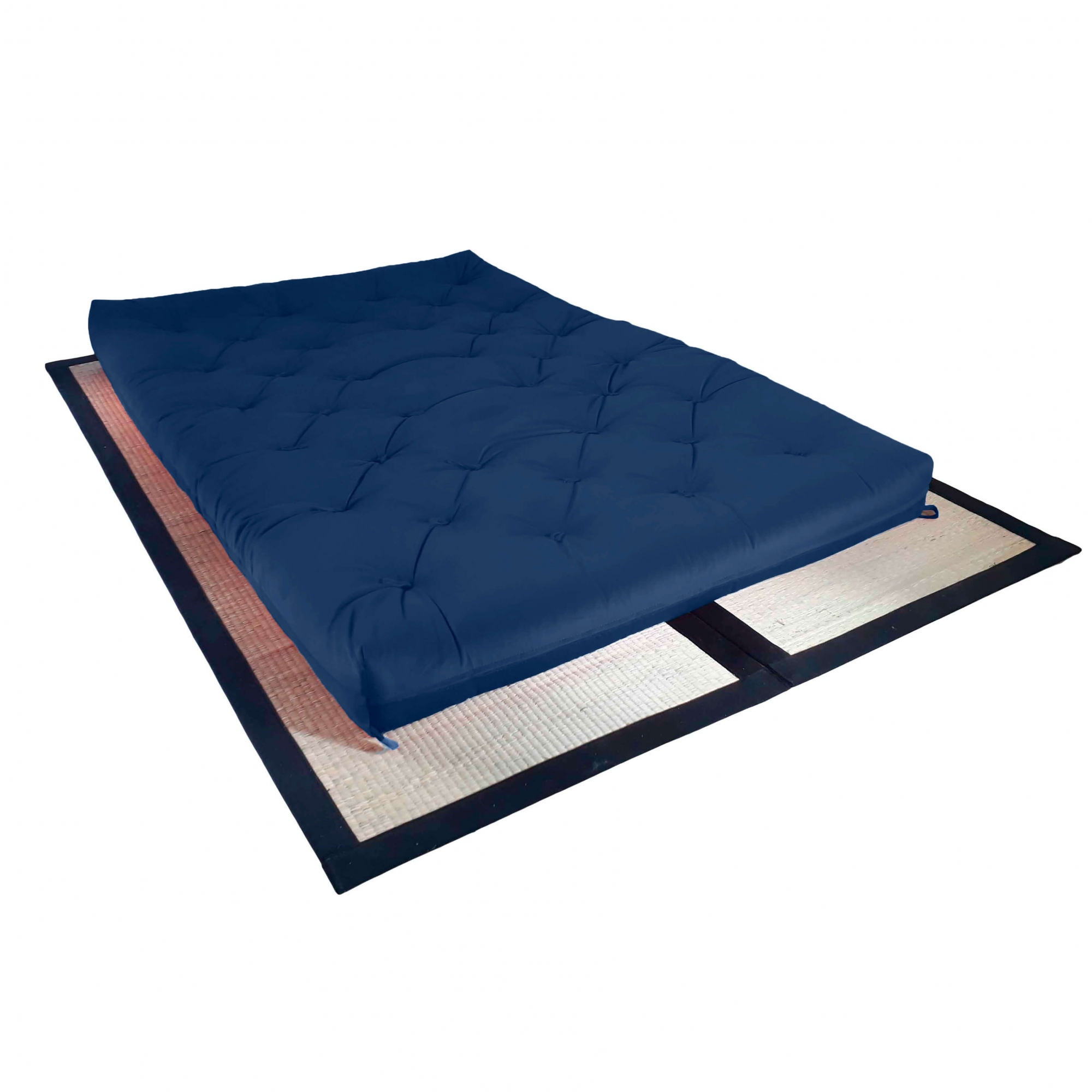 Colchão Futon Casal Dobrável Sofa Cama Azul Royal Acquablock
