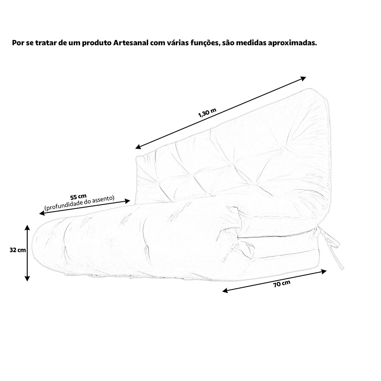 Colchão Futon Casal Dobrável Sofa Cama Caramelo