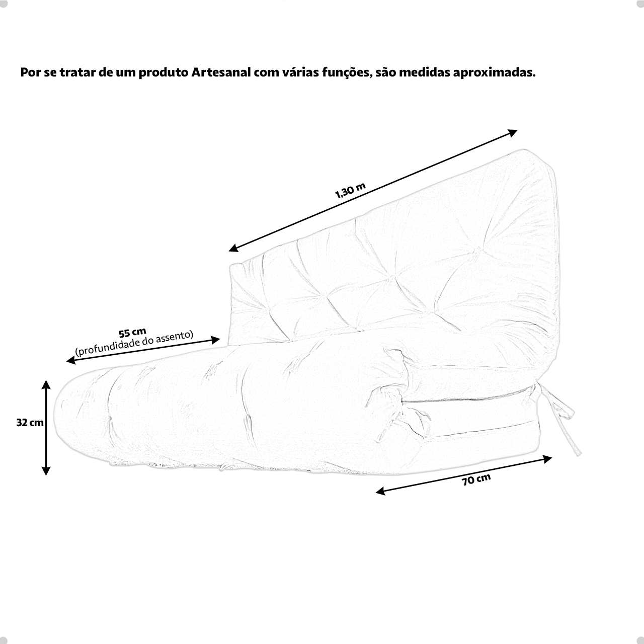 Colchão Futon Casal Dobrável Sofa Cama Chumbo Acquablock