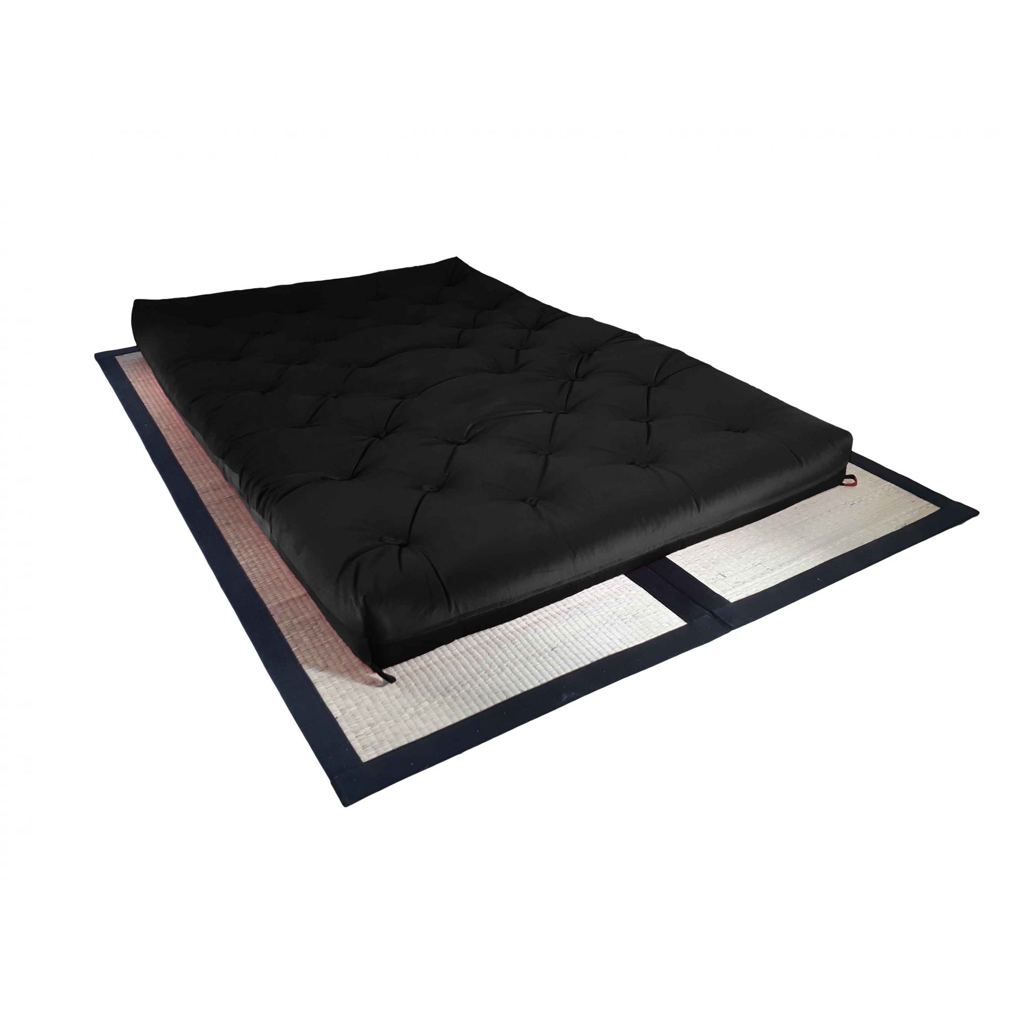 Colchão Futon Casal Dobrável Sofa Cama Preto