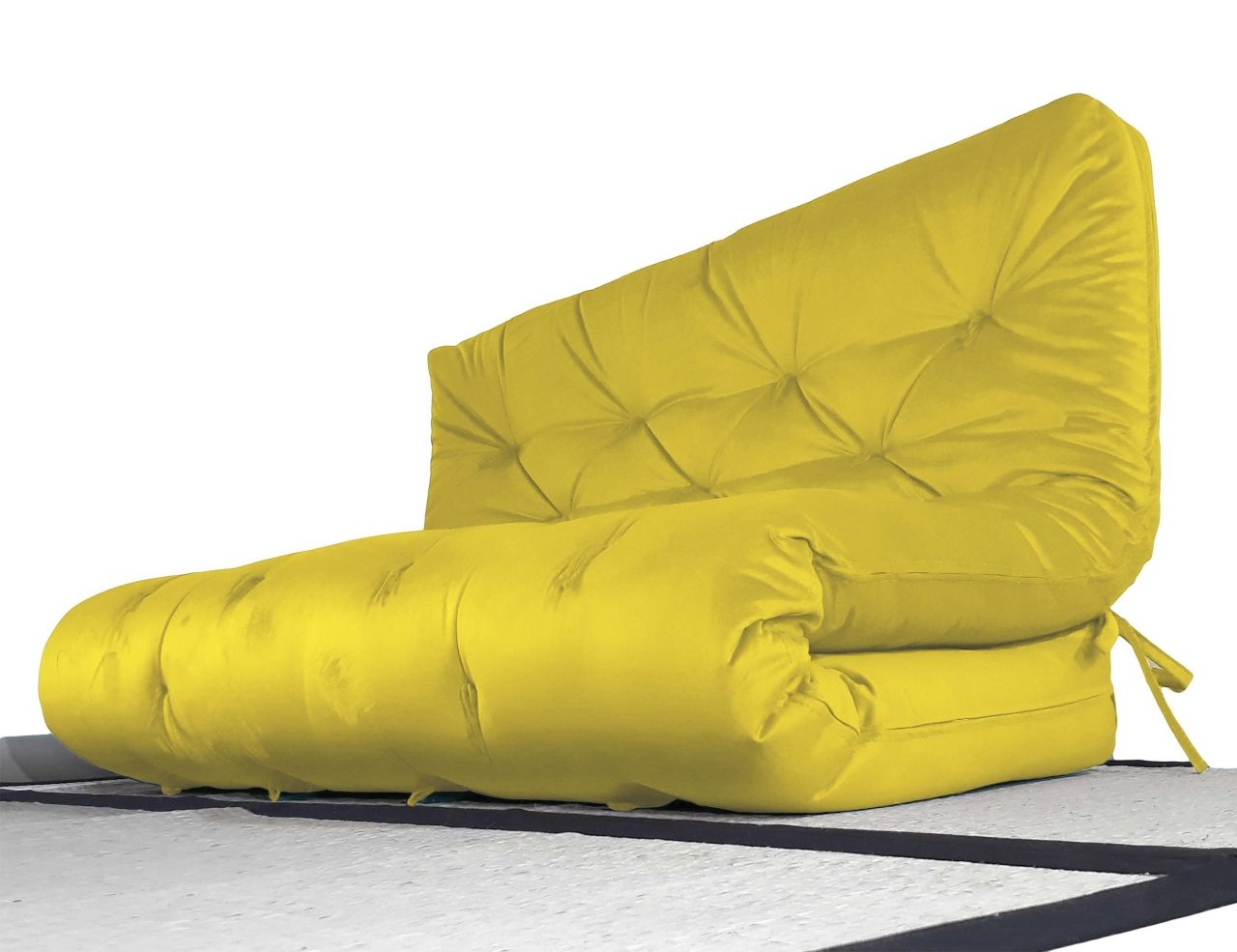 Colchão Futon King Dobrável Sofa Cama Acquablock Amarelo