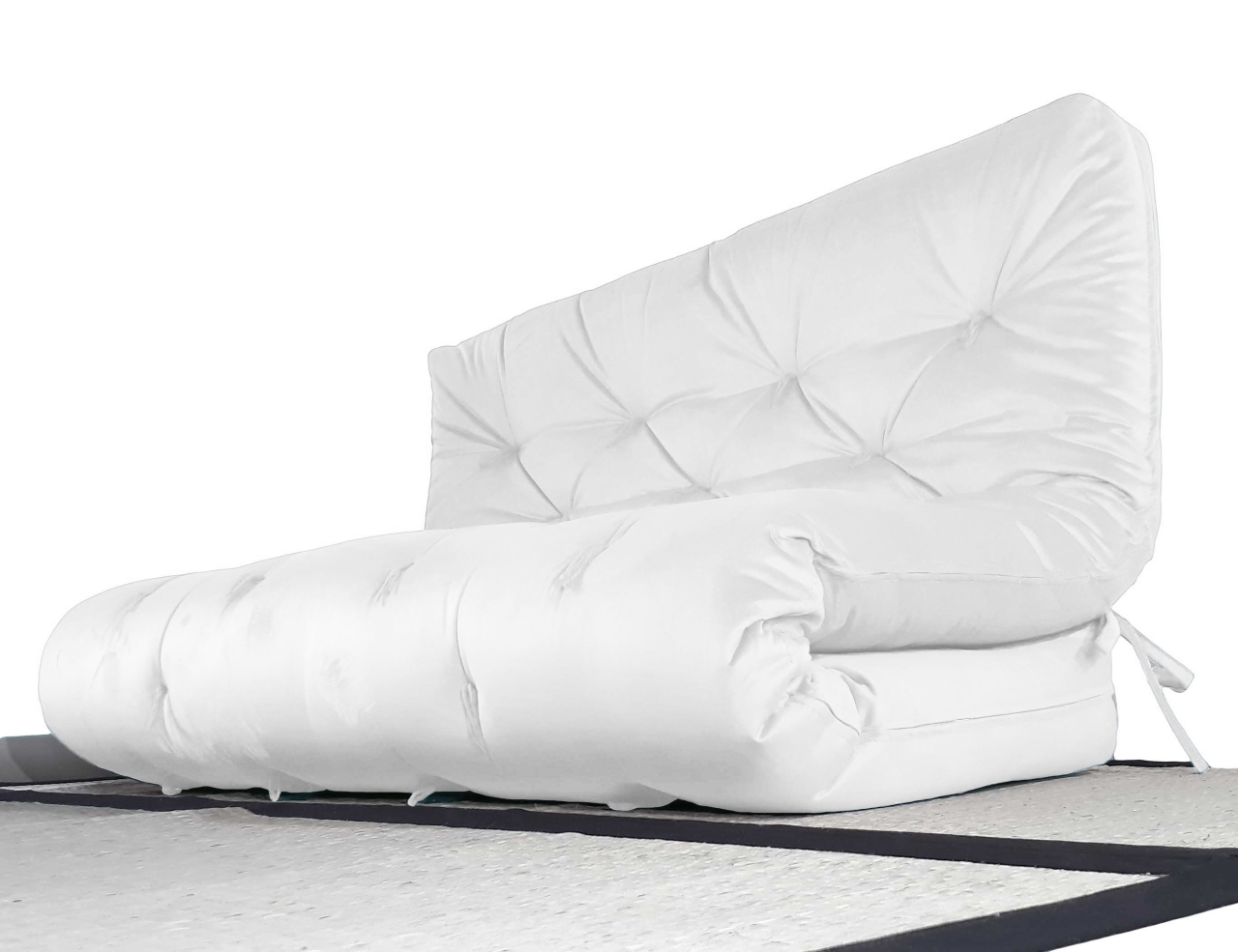 Colchão Futon King Dobrável Sofa Cama Acquablock Branco Off