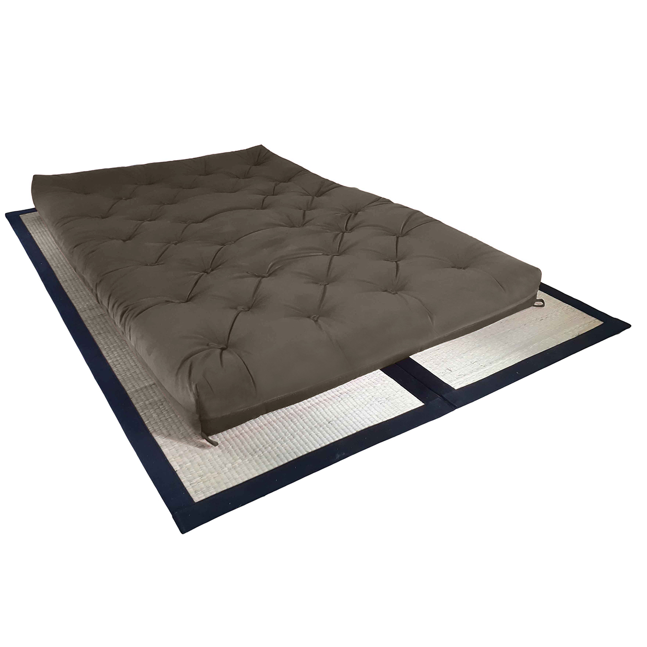 Colchão Futon King Dobrável Sofa Cama Cinza