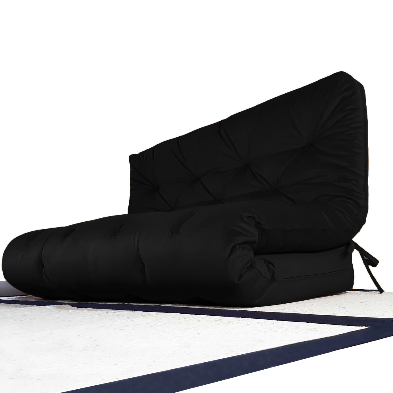 Colchão Futon King Dobrável Sofa Cama Preto