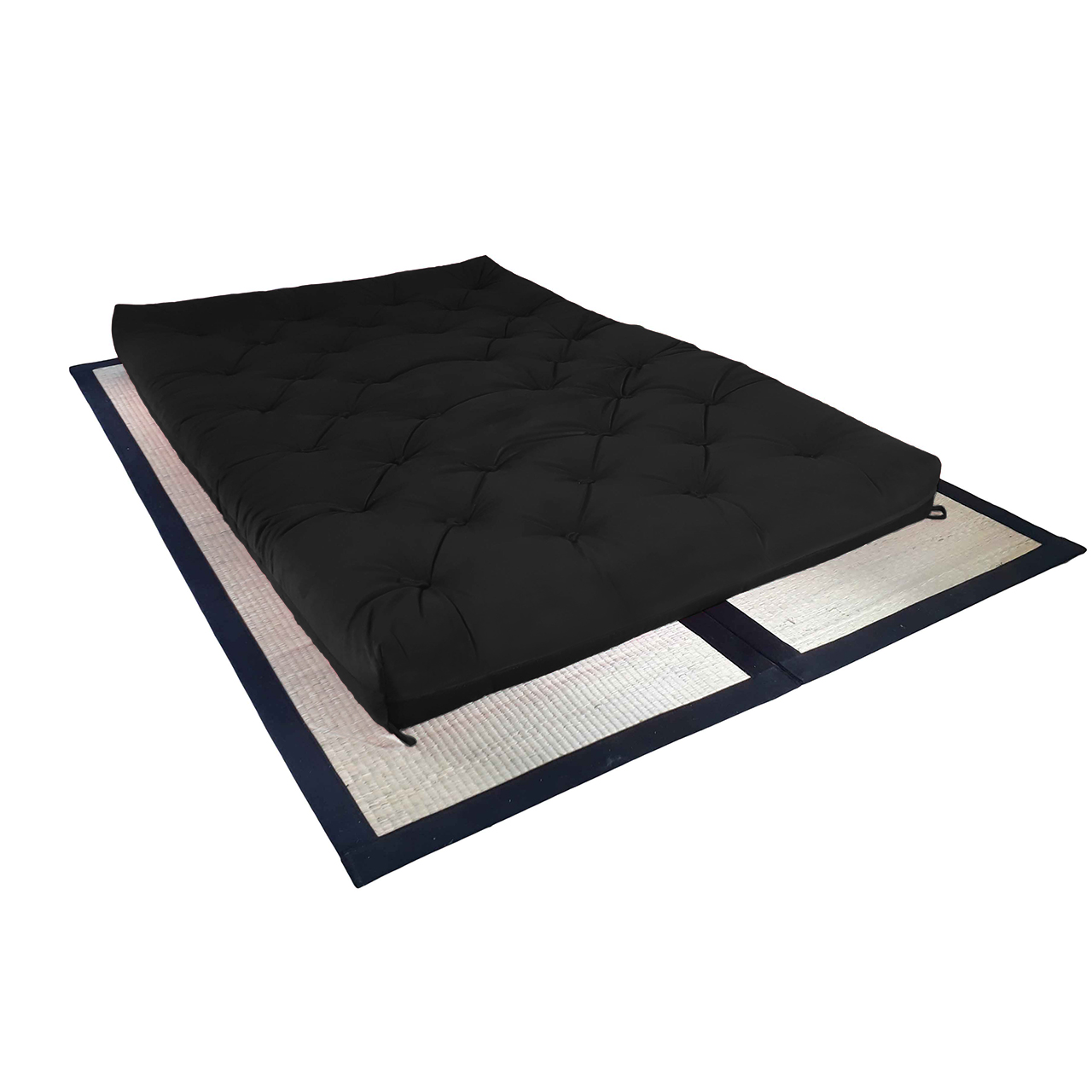 Colchão Futon King Dobrável Sofa Cama Preto