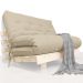 Futon Casal Tokio Sofa Cama Bege Com Madeira Maciça