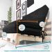 Futon Casal Tokio Sofa Cama Preto Com Madeira Maciça