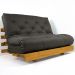Sofá Cama Casal Futon Tokio Chumbo Acquablock Madeira Maciça Cor Mel