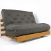 Sofá Cama Casal Futon Tokio Cinza Madeira Maciça Cor Mel