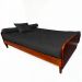 Sofá Cama Paris Sarja Madeira Nobre Imbuia - Preto