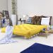 Sofa Cama Casal Futon Oriental Amarelo Acquablock Com Madeira Maciça