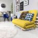 Sofa Cama Casal Futon Oriental Amarelo Acquablock Com Madeira Maciça