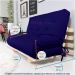 Sofa Cama Casal Futon Oriental Azul Royal Acquablock Com Madeira Maciça
