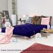 Sofa Cama Casal Futon Oriental Azul Royal Acquablock Com Madeira Maciça