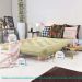Sofa Cama Casal Futon Oriental Bege Madeira Maciça