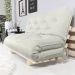 Sofa Cama Casal Futon Oriental Branco Off Acquablock Com Madeira Maciça