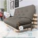 Sofa Cama Casal Futon Oriental Cinza Com Madeira Maciça