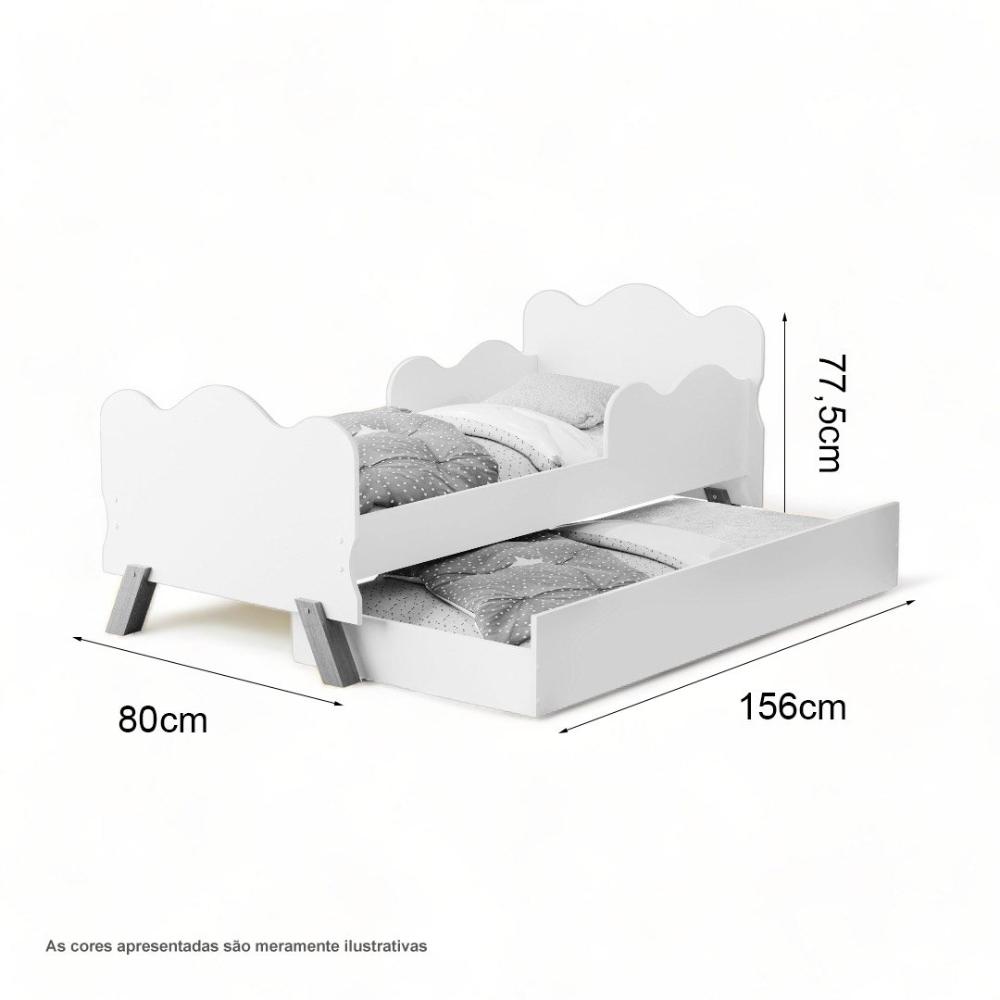 Cama Angel Branco com Auxiliar e 02 Colchões Cambel